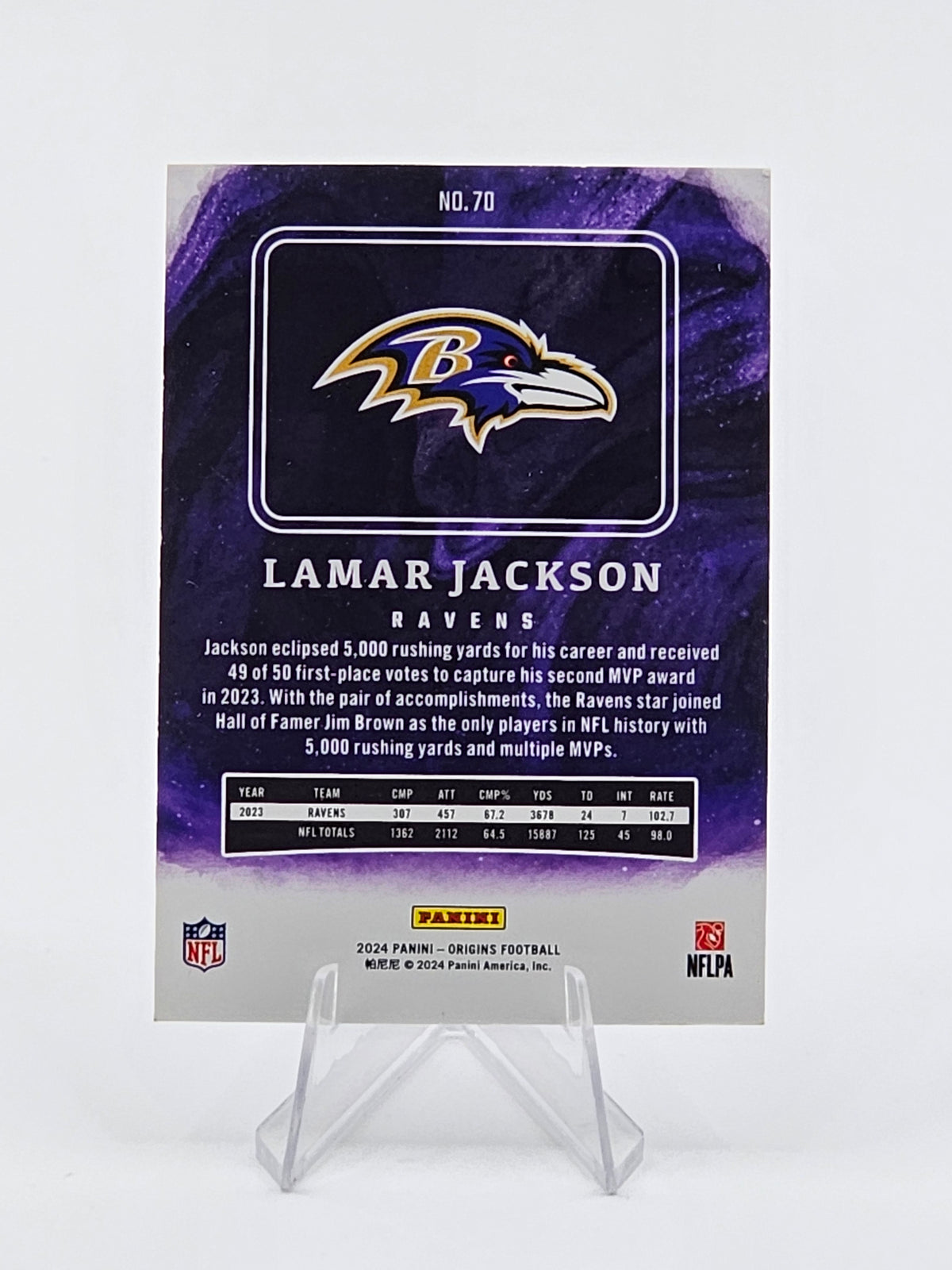 Lamar Jackson Card #70 - 2024 Panini Origins - Baltimore Ravens