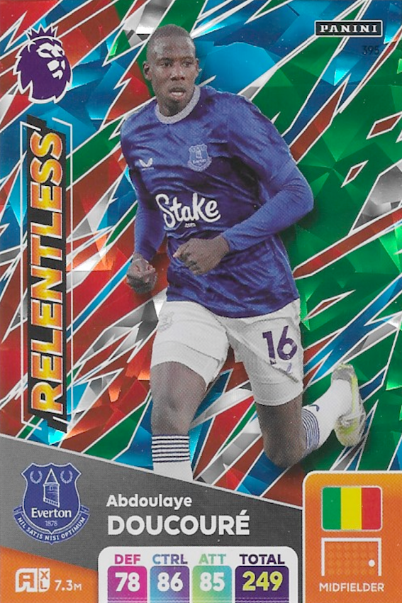 Abdoulaye DOUCOURE RELENTLESS Card #395 - Adrenalyn XL 2025 Premier League by Panini