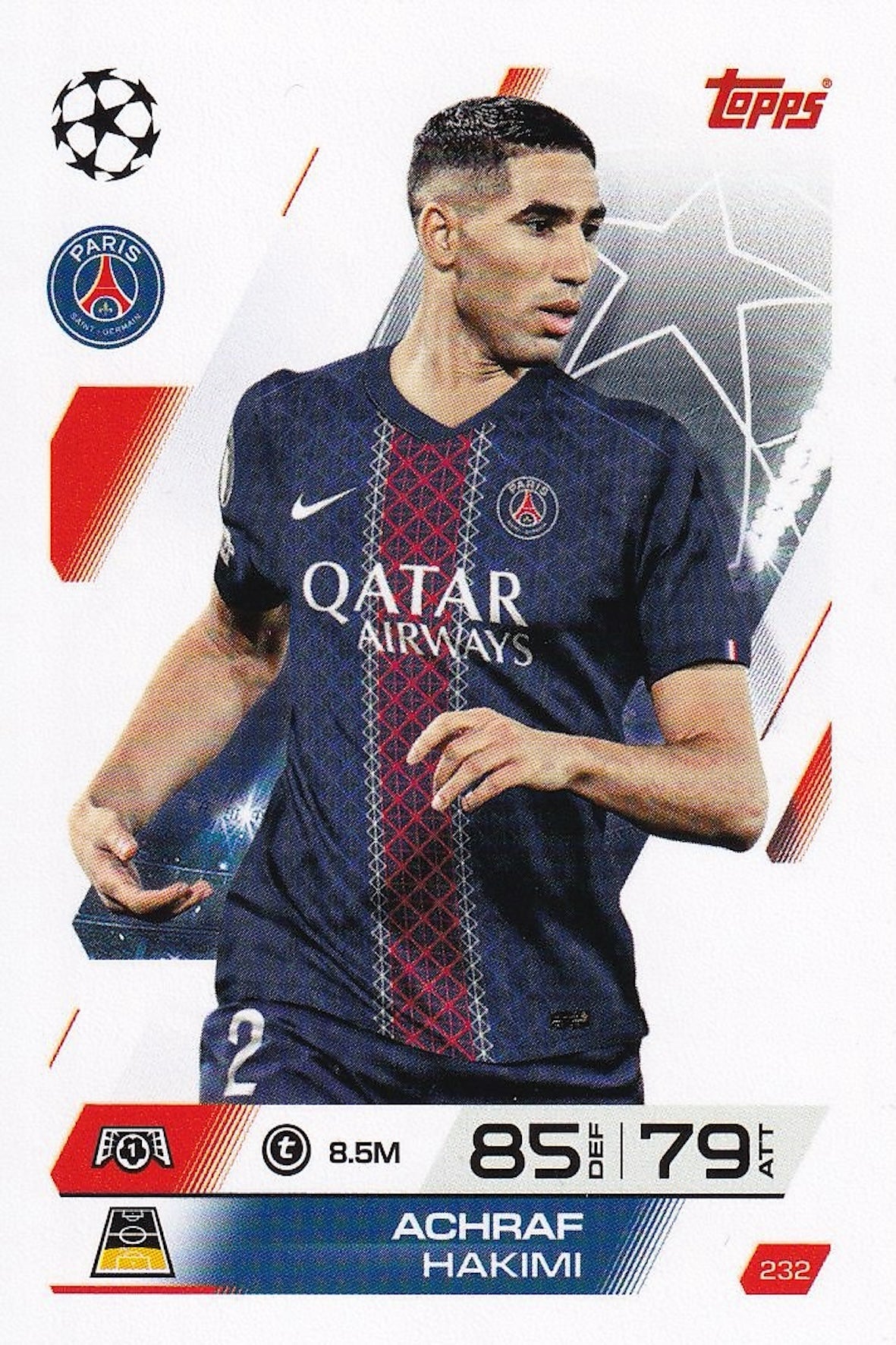 Achraf Hakimi Base Card #232 - Topps Match Attax 25/26 (2025/2026) PSG
