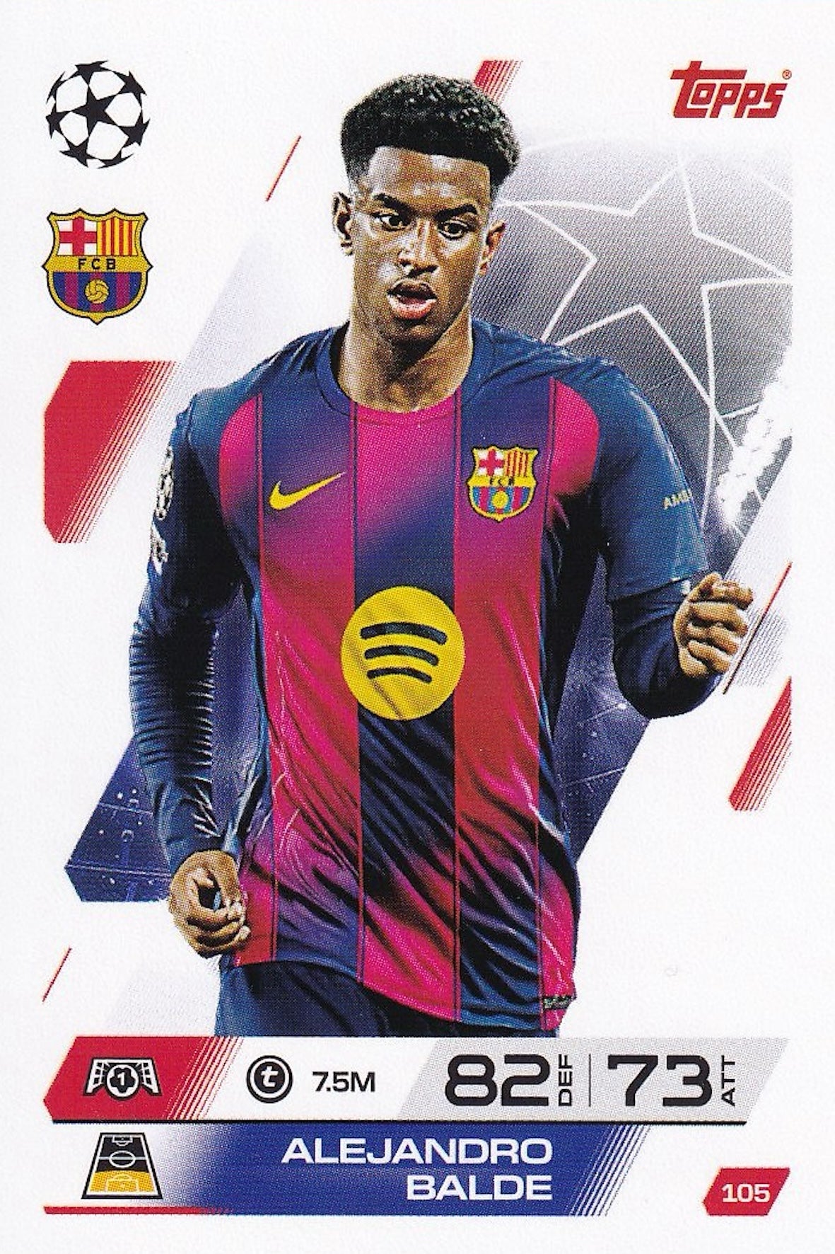Alejandro Balde Base Card #105 - Topps Match Attax 25/26 (2025/2026) - FC Barcelona