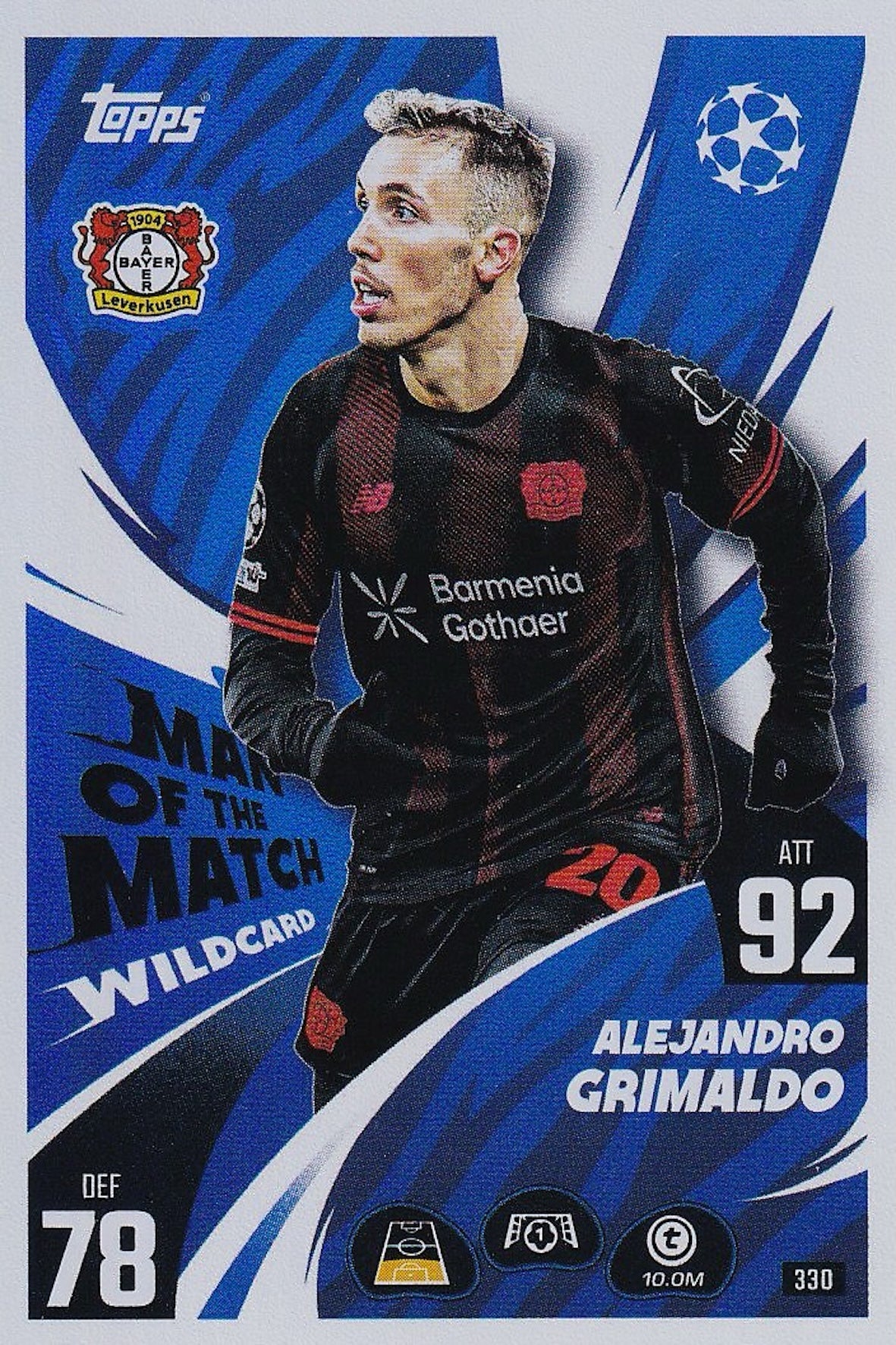 Alejandro Grimaldo Man of the Match Wildcard #330 - Topps Match Attax 25/26