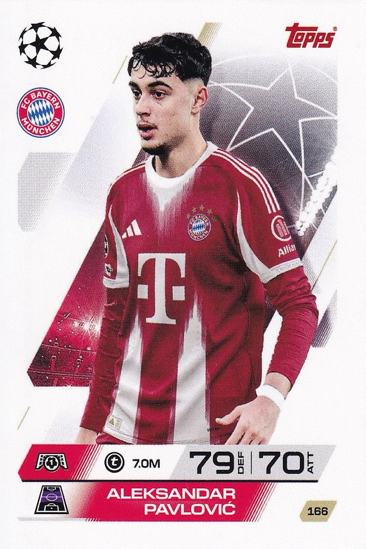 Aleksandar Pavlovic Base Card #166 - Topps Match Attax 25/26 (2025/2026) Bayern Munich
