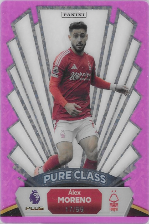 Alex Moreno Purple Pure Class Parallel Card 17/99 Adrenalyn XL PLUS 2025 RARE