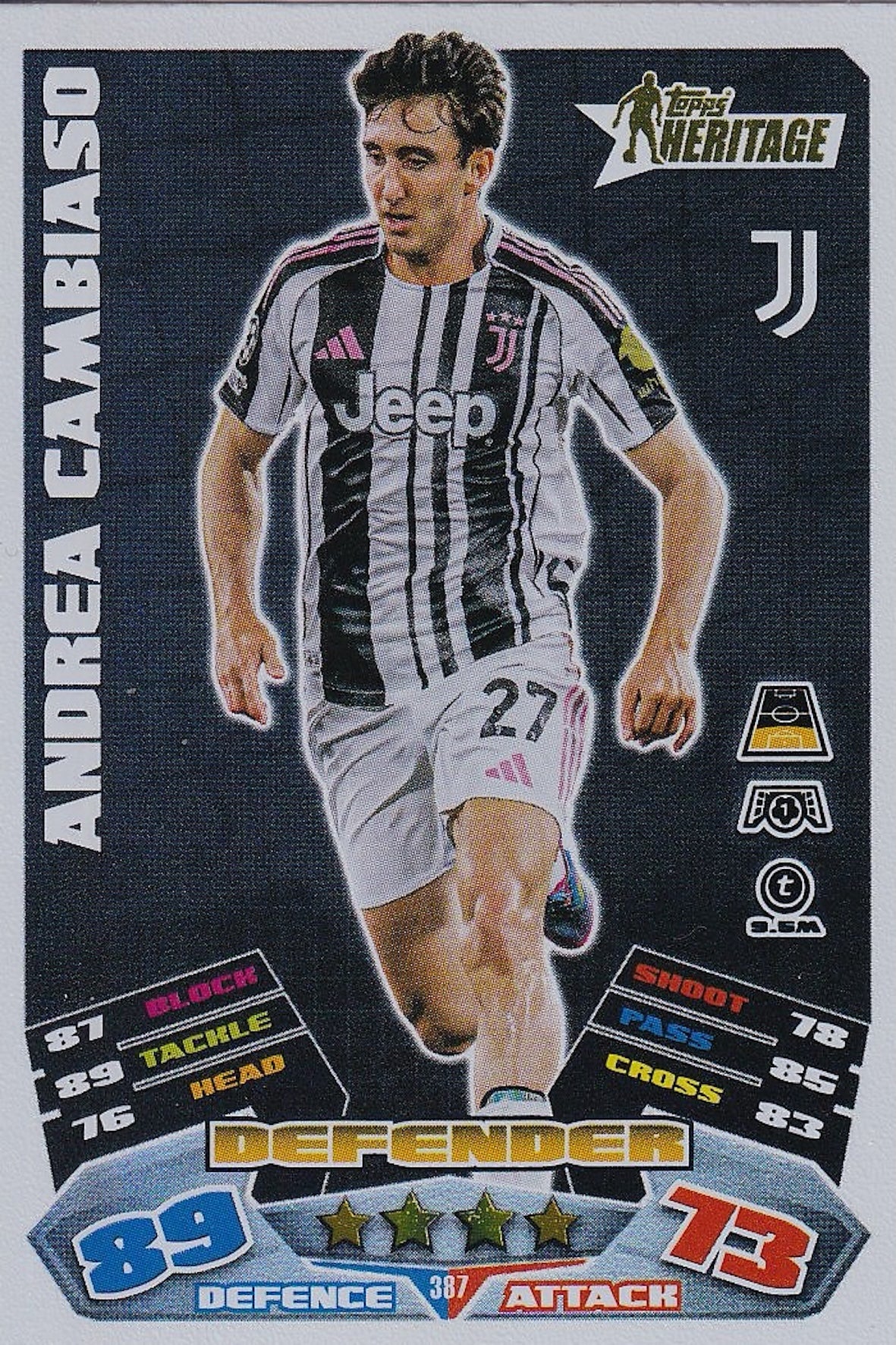 Andrea Cambiaso Heritage Card #387 - Topps Match Attax 25/26 (2025/2026) Juventus