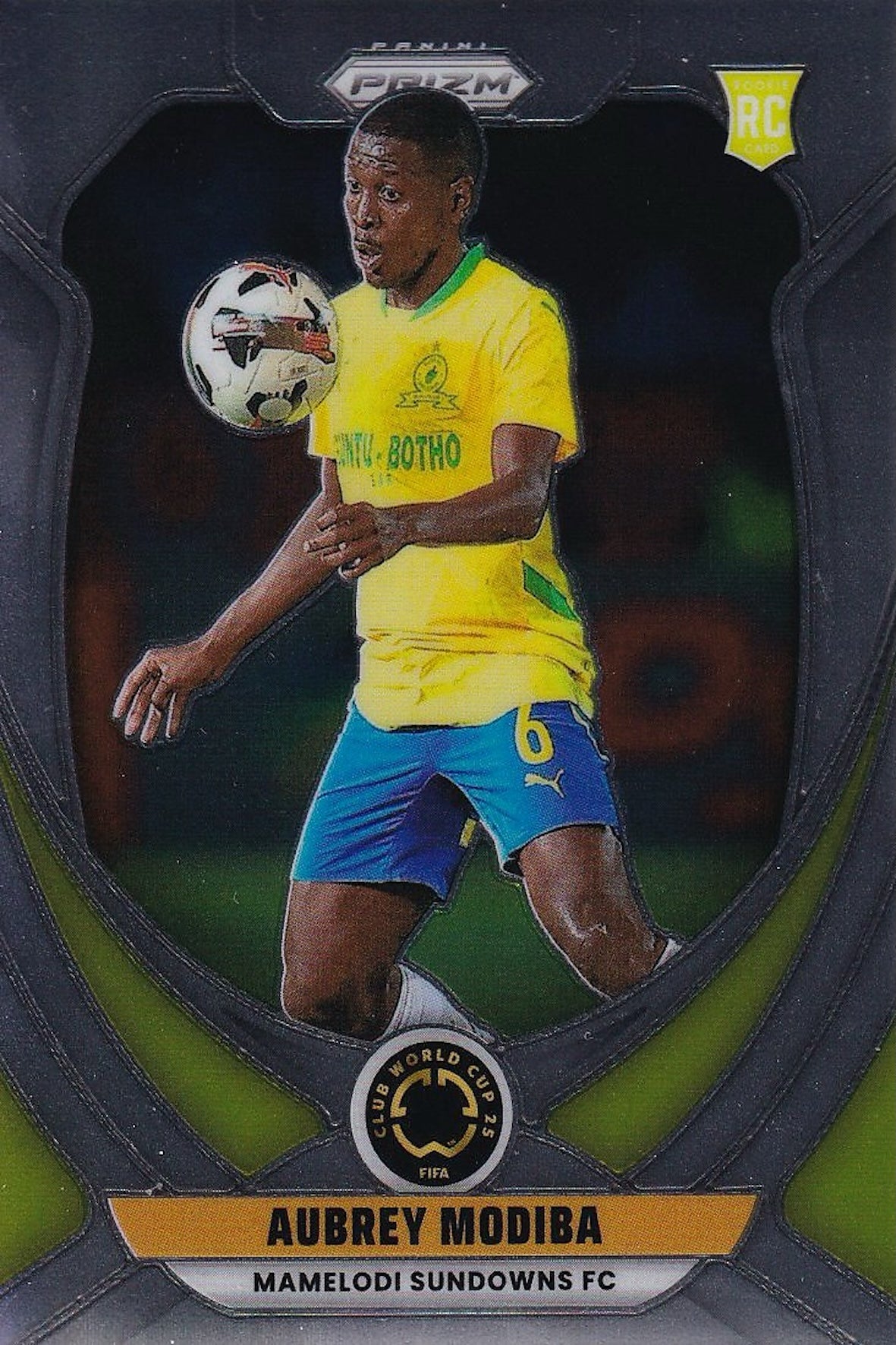 Aubrey Modiba Rookie (RC) Base Card #133 - Panini Prizm FIFA Club World Cup 25 (2025) - Mamelodi Sundowns F.C.