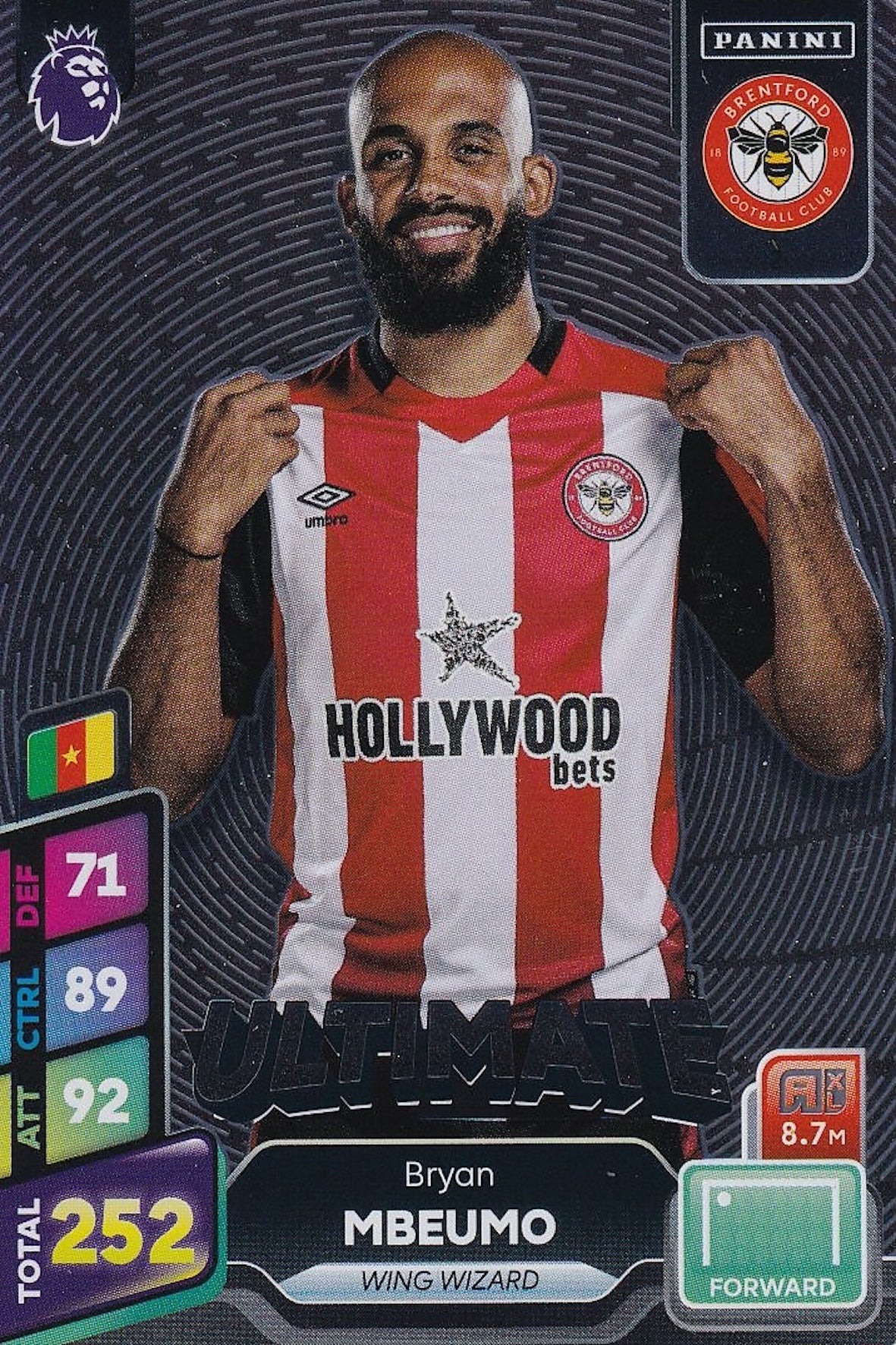 Bryan Mbeumo Ultimate Football Card #2 - Panini Adrenalyn XL 2025 Brentford