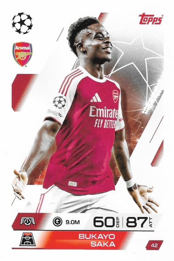 Bukayo Saka Base Card #42 - Topps Match Attax 25/26 (2025/2026) - Arsenal