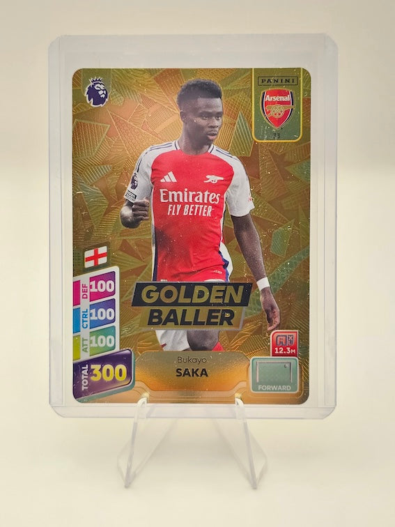 Bukayo Saka Golden Baller Card #33 - Adrenalyn XL PLUS 2025 Premier League (Arsenal)
