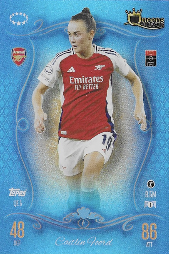 Caitlin Foord QE5 Queens of Europe Card - Topps Match Attax 24/25 2024/2025 - Arsenal
