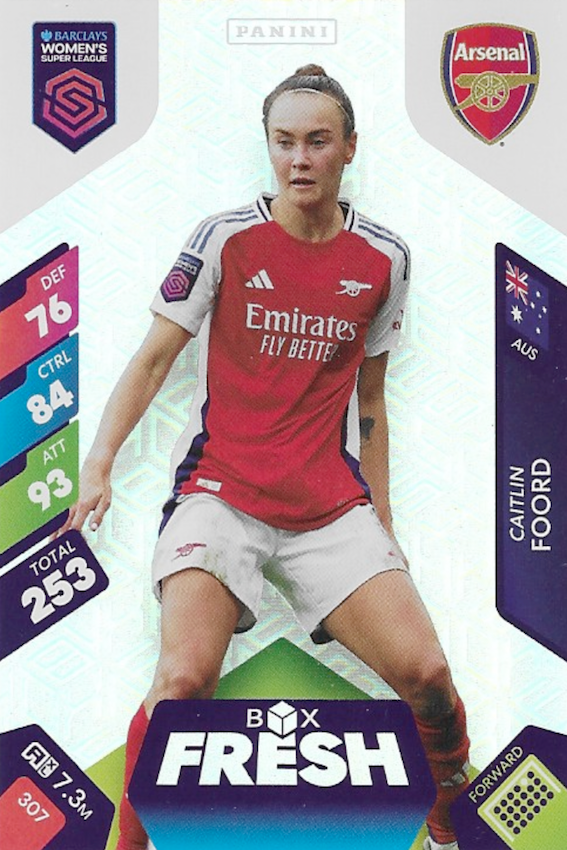 Caitlin Ford Box Fresh Card #307 - Panini Adrenalyn XL 2025 Women's Super League (WSL) - Arsenal