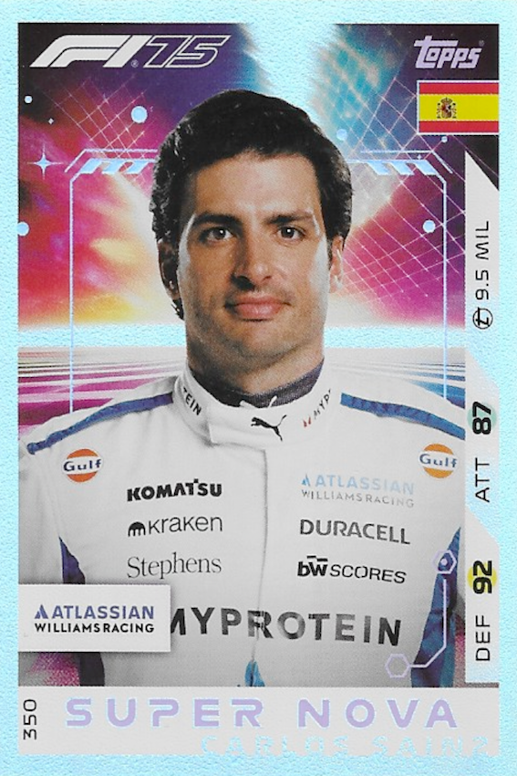 Carlos Sainz Super Nova Card #350 - Topps Turbo Attax 2025 F1