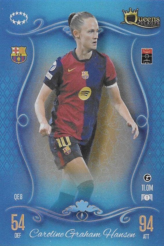 Caroline Graham Hansen Queens of Europe Card #QE8 - Topps Match Attax 24/25 (2024/2025) FC Barcelona