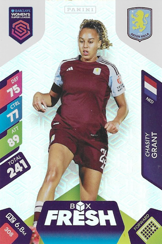 Chasity Grant Box Fresh Card #308 - Panini Adrenalyn XL 2025 Women's Super League (WSL) - Aston Villa
