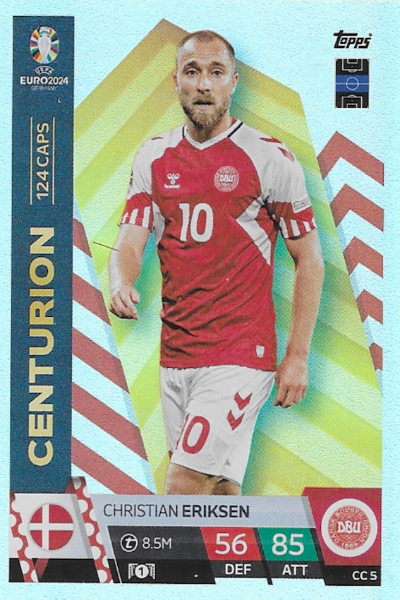 Christian Eriksen Centurion Card No CC 5 - Topps Match Attax Euro 2024