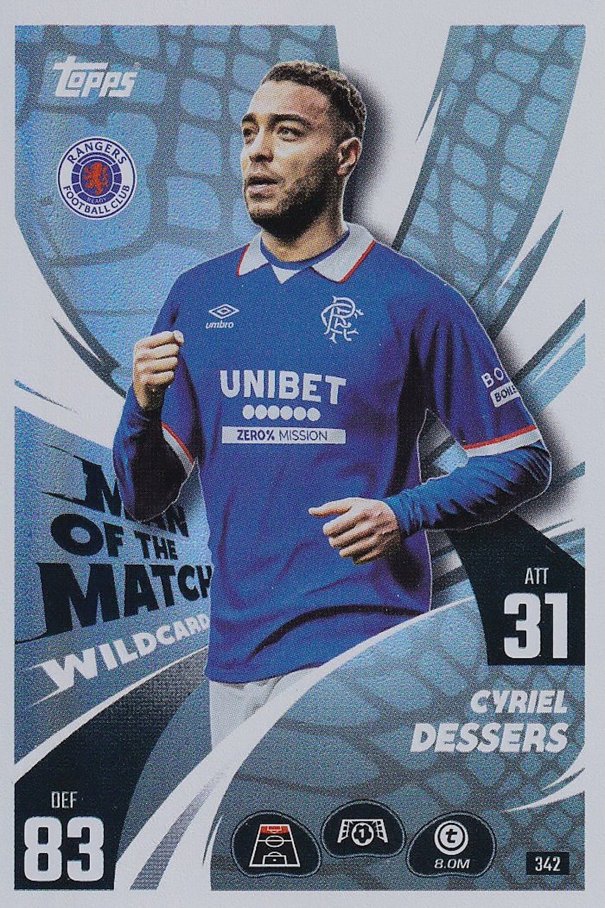 Cyriel Dessers Man of the Match Wildcard - Topps Match Attax 25/26 (2025/2026) - Rangers