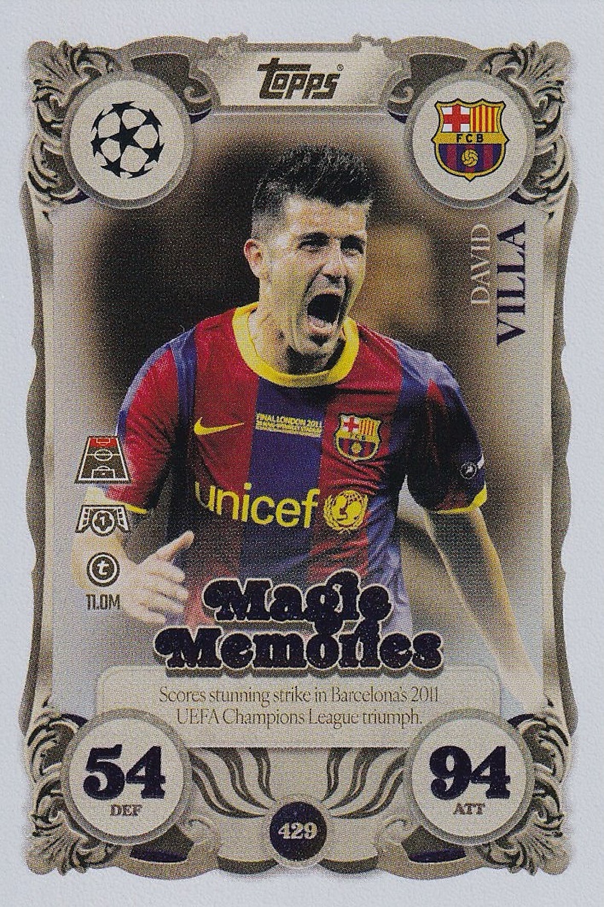 David Villa Magic Memories Card #429 - Topps Match Attax 25/26 (2025/2026) - FC Barcelona