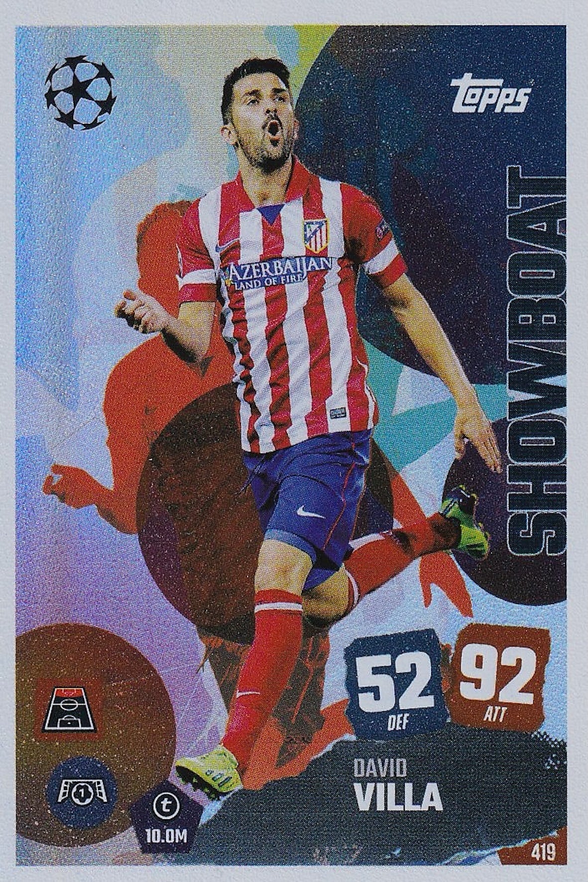 David Villa Showboat Card #419 - Topps Match Attax 25/26 (2025/2026) Atletico Madrid