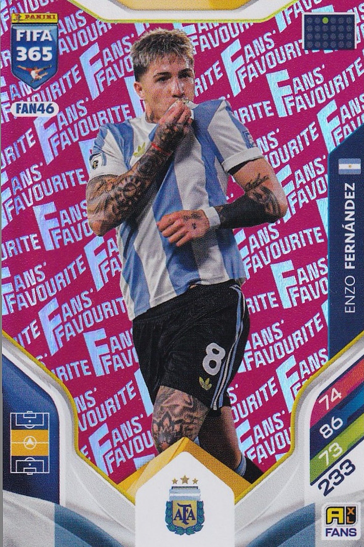 ENZO FERNANDEZ RED PARALLEL FANS FAVOURITE CARD #FAN46 - PANINI FIFA 365 2026