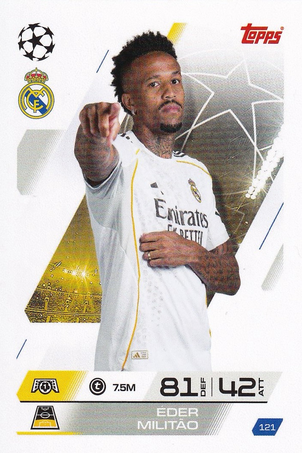 Eder Militao Base Card #121 - Topps Match Attax 25/26 (2025/2026) Real Madrid