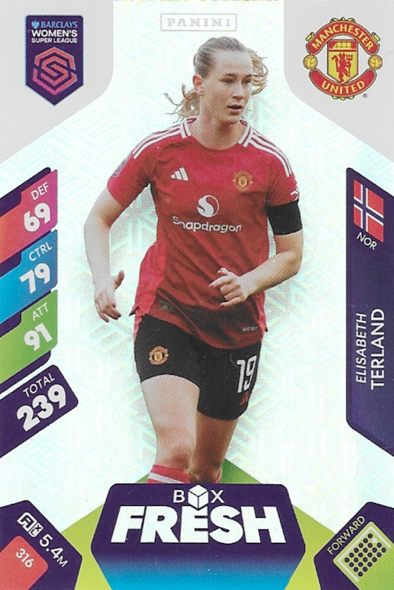 Elisabeth Terland Box Fresh Card #316 - Panini Adrenalyn XL 2025 Women's Super League (WSL) - Manchester United