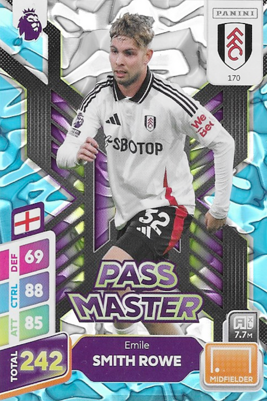 Emile Smith Rowe Pass Master Blue Parallel Card #170 - Panini Adrenalyn XL PLUS 2025 Premier League (Fulham)