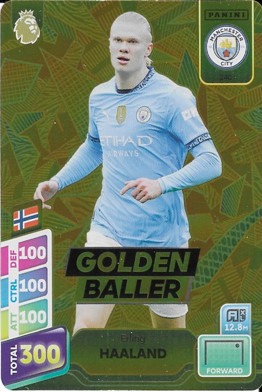 Erling Haaland Golden Baller Card #240 - Adrenalyn XL PLUS 2025 Premier League (Manchester City)