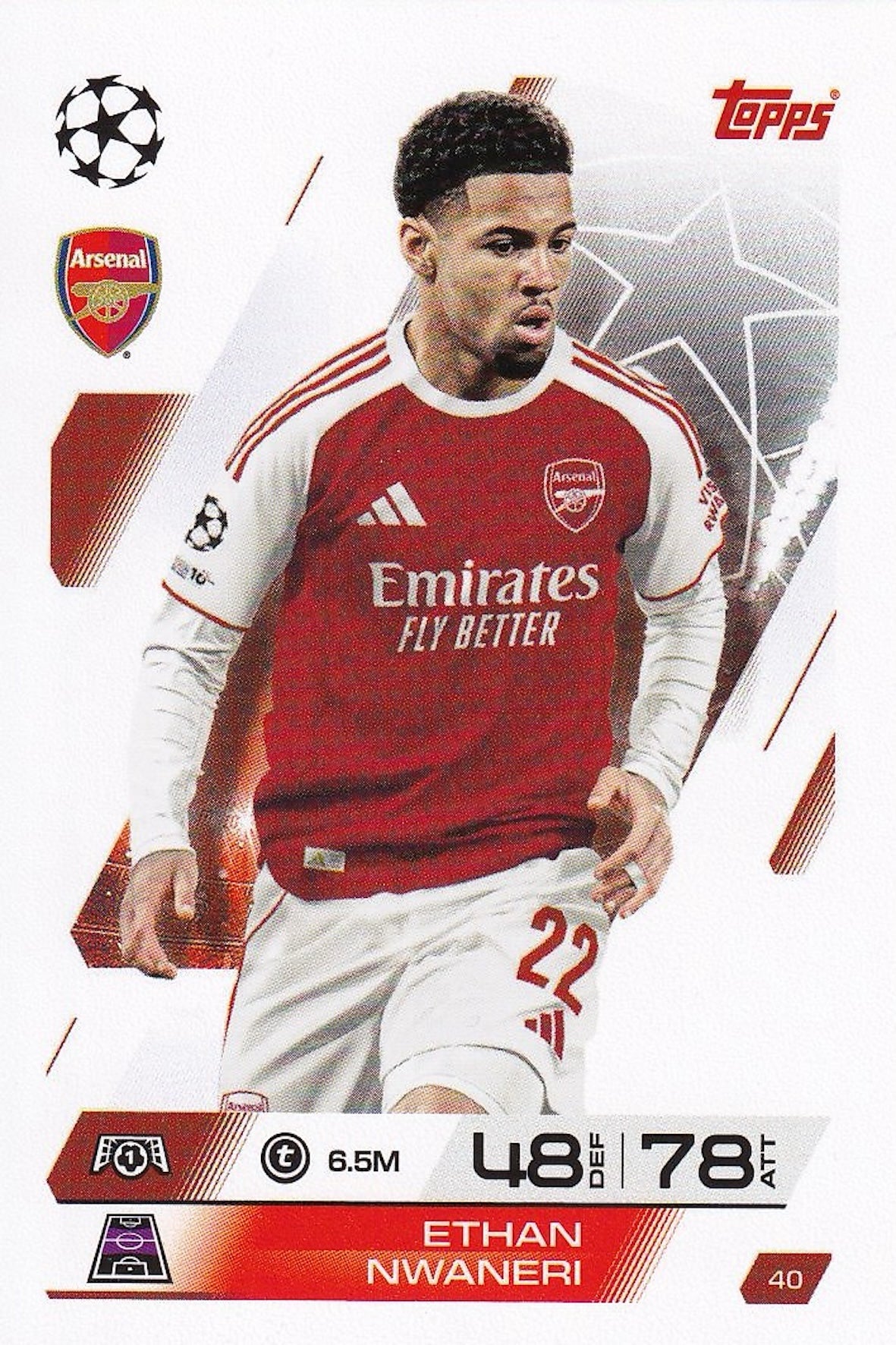 Ethan Nwaneri Base Card #40 - Topps Match Attax 25/26 (2025/2026) Arsenal