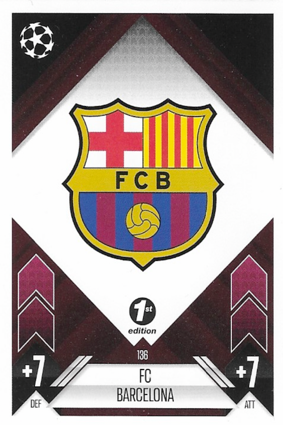 FC Barcelona Team Badge 1st Edition Card Number 136 - Topps Match Attax 2024/2025