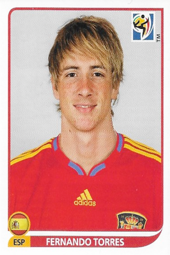 Fernando Torres Panini Sticker Number 580 - South Africa 2010 World Cup (Spain)