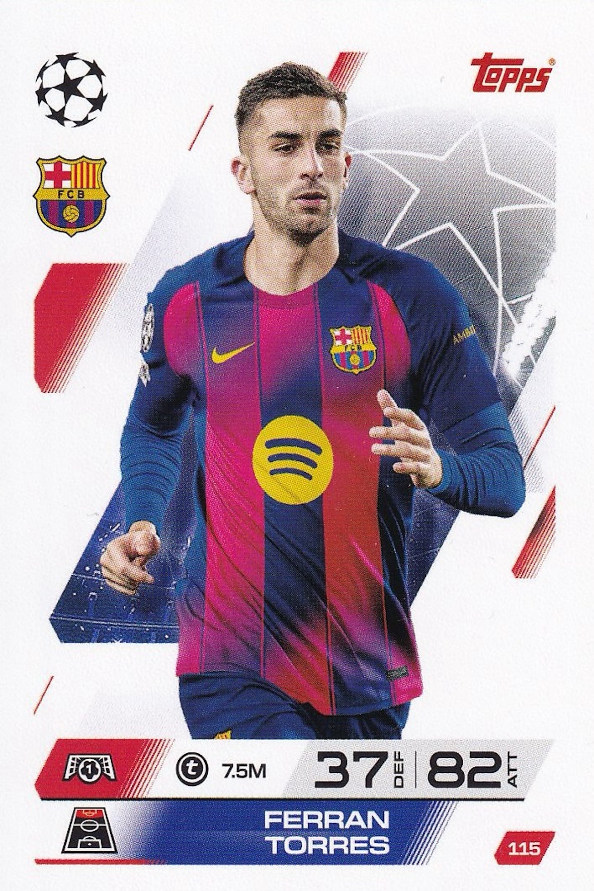 Ferran Torres Base Card #115 - Topps Match Attax 25/26 (2025/2026) - FC Barcelona