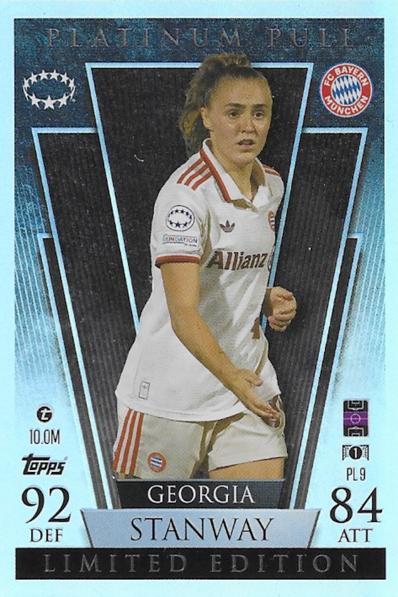 Georgia Stanway Platinum Pull Limited Edition PL9 Card - Topps Match Attax Extra (24/25) 2024/2025