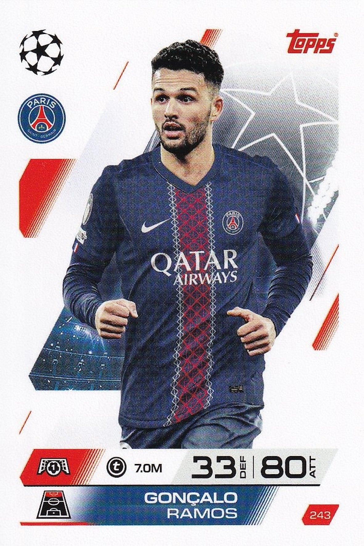 Goncalo Ramos Base Card #243 - Topps Match Attax 25/26 (2025/2026) PSG