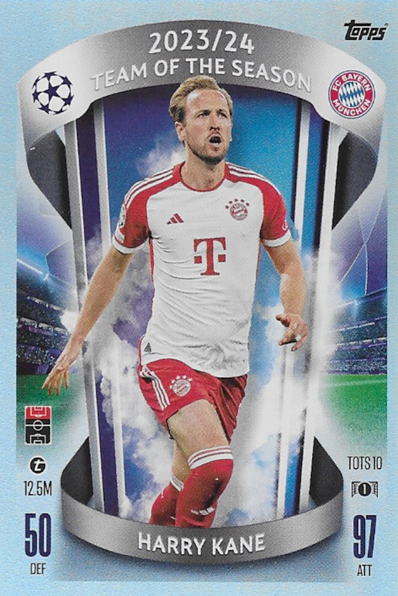 Harry Kane Team of the Season 2023/24 TOTS 10 Card - Topps Match Attax 2024/2025 (FC Bayern Munich)