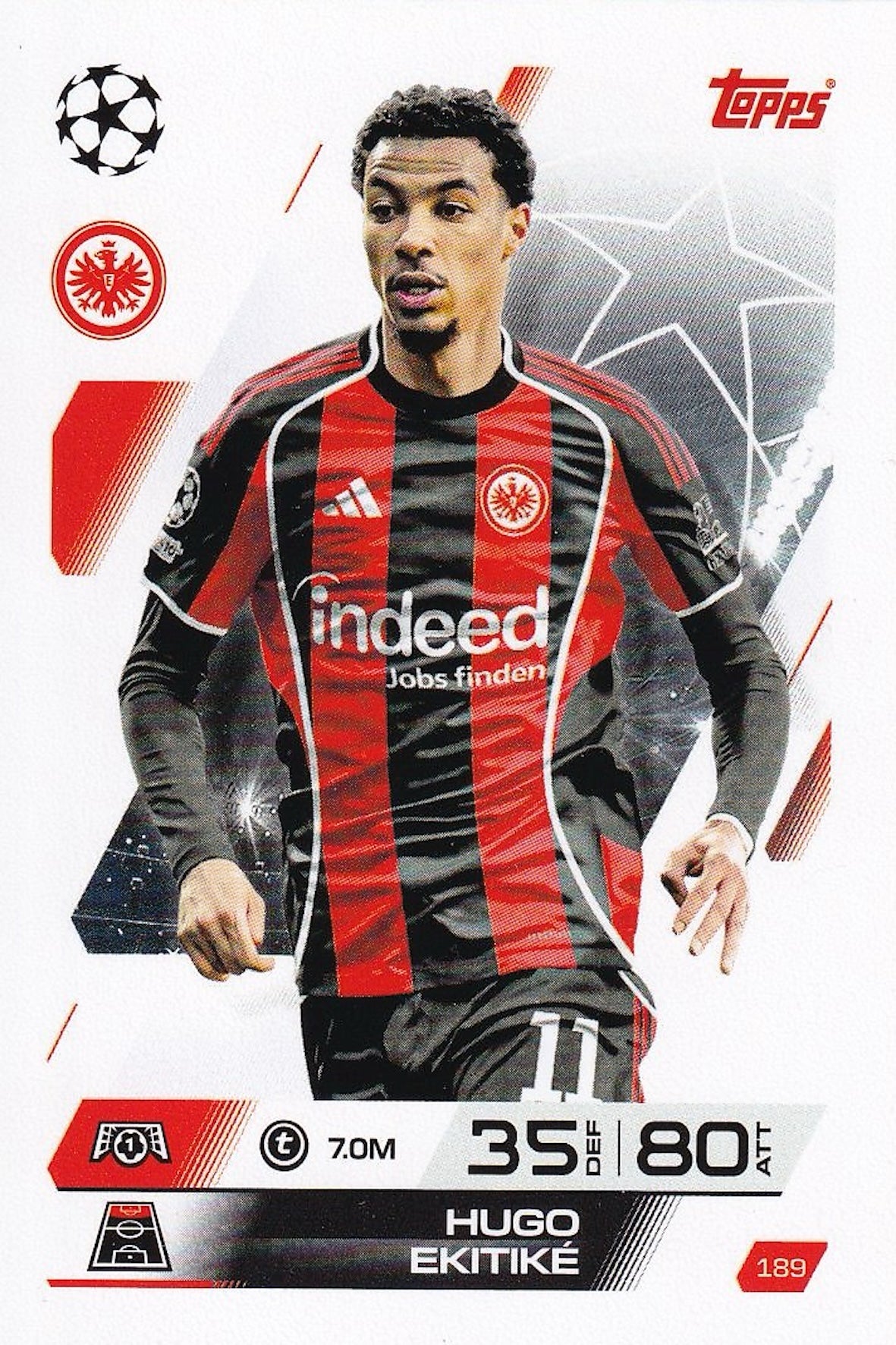 Hugo Ekitike Base Card #189 - Topps Match Attax 25/26 (2025/2026) - Eintracht Frankfurt