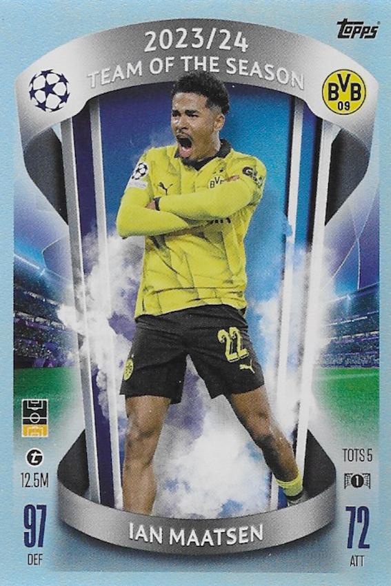 Ian Maatsen 2023/24 Team of The Season TOTS 5 Card - Topps Match Attax 2024/2025
