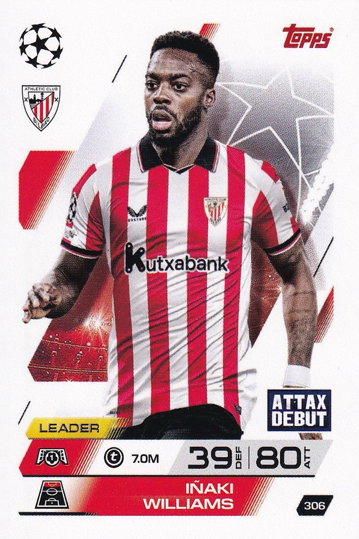Inaki Williams Base Card #306 Card, Attax Debut - Topps Match Attax 25/26 (2025/2026)