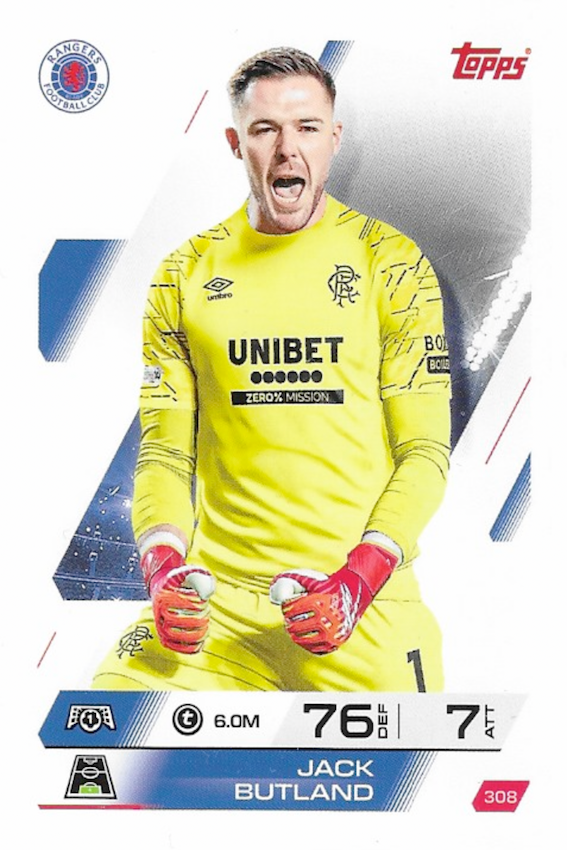 Jack Butland Base Card #308 - Topps Match Attax 25/26 (2025/2026) Rangers Football Club