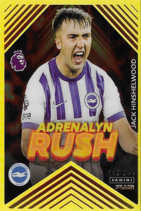 Jack Hinshelwood Adrenalyn Rush PLUS 2025 Yellow Numbered Parallel Card 162/299