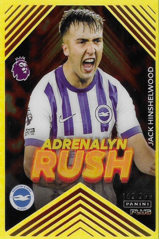 Jack Hinshelwood Adrenalyn Rush PLUS 2025 Yellow Numbered Parallel Card 162/299