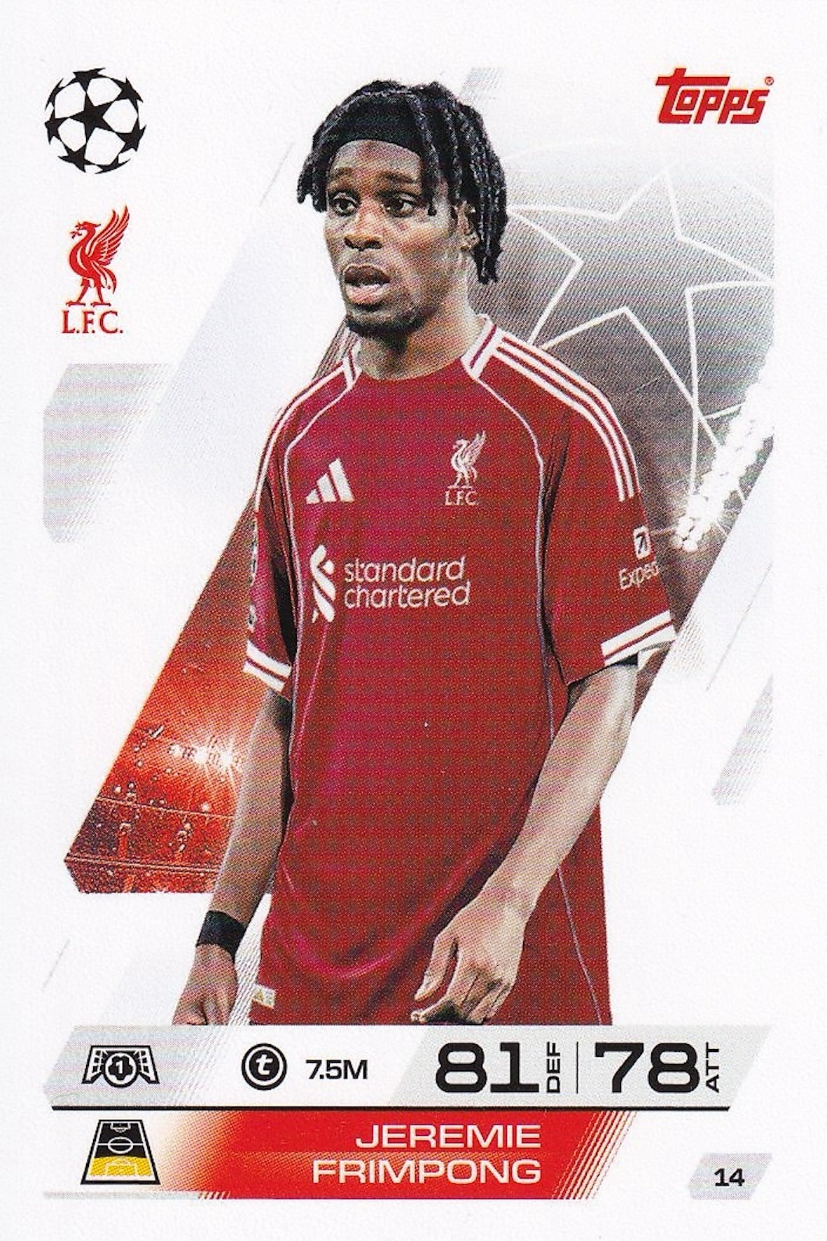 Jeremie Frimpong Base Card #14 - Topps Match Attax 25/26 (2025/2026) Liverpool