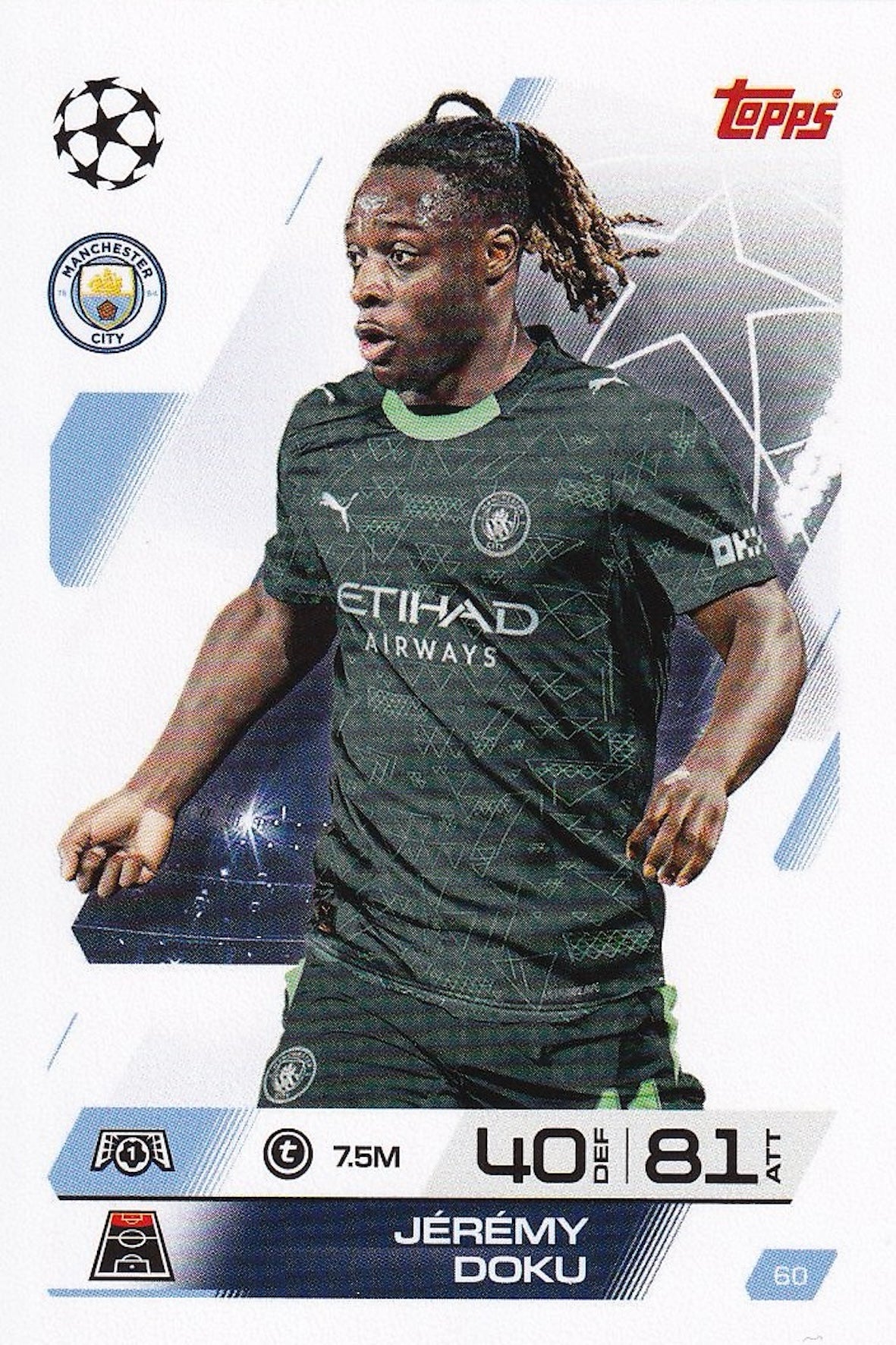 Jeremy Doku Base Card #60 - Topps Match Attax 25/26 (2025/2026) Manchester City