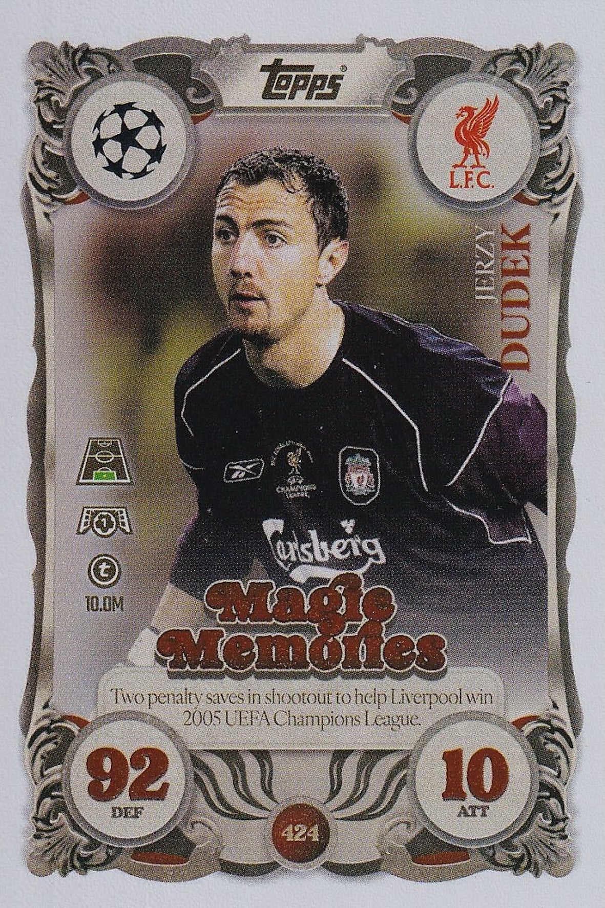 Jerzy Dudek Magic Memories Card #424 - Topps Match Attax 25/26 (2025/2026) - Liverpool FC