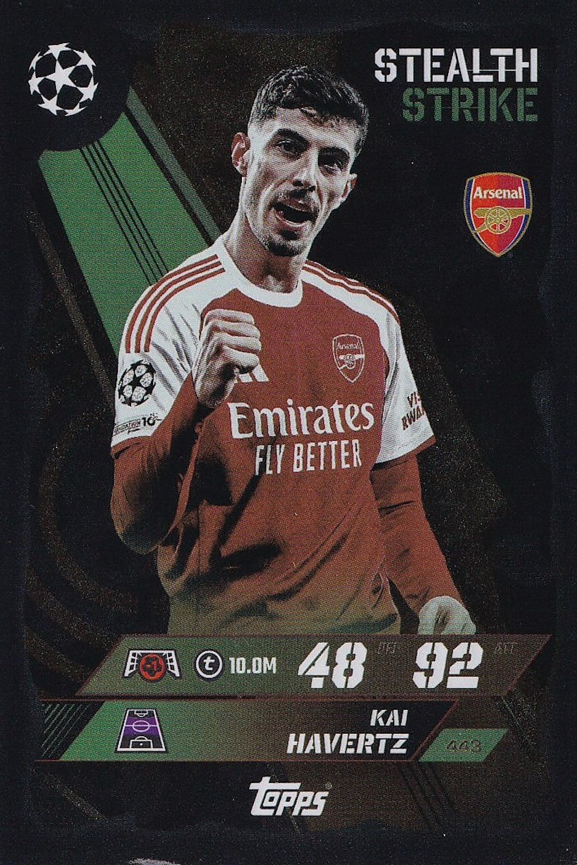 Kai Havertz Stealth Strike Card #443 - Topps Match Attax 25/26 (Arsenal)