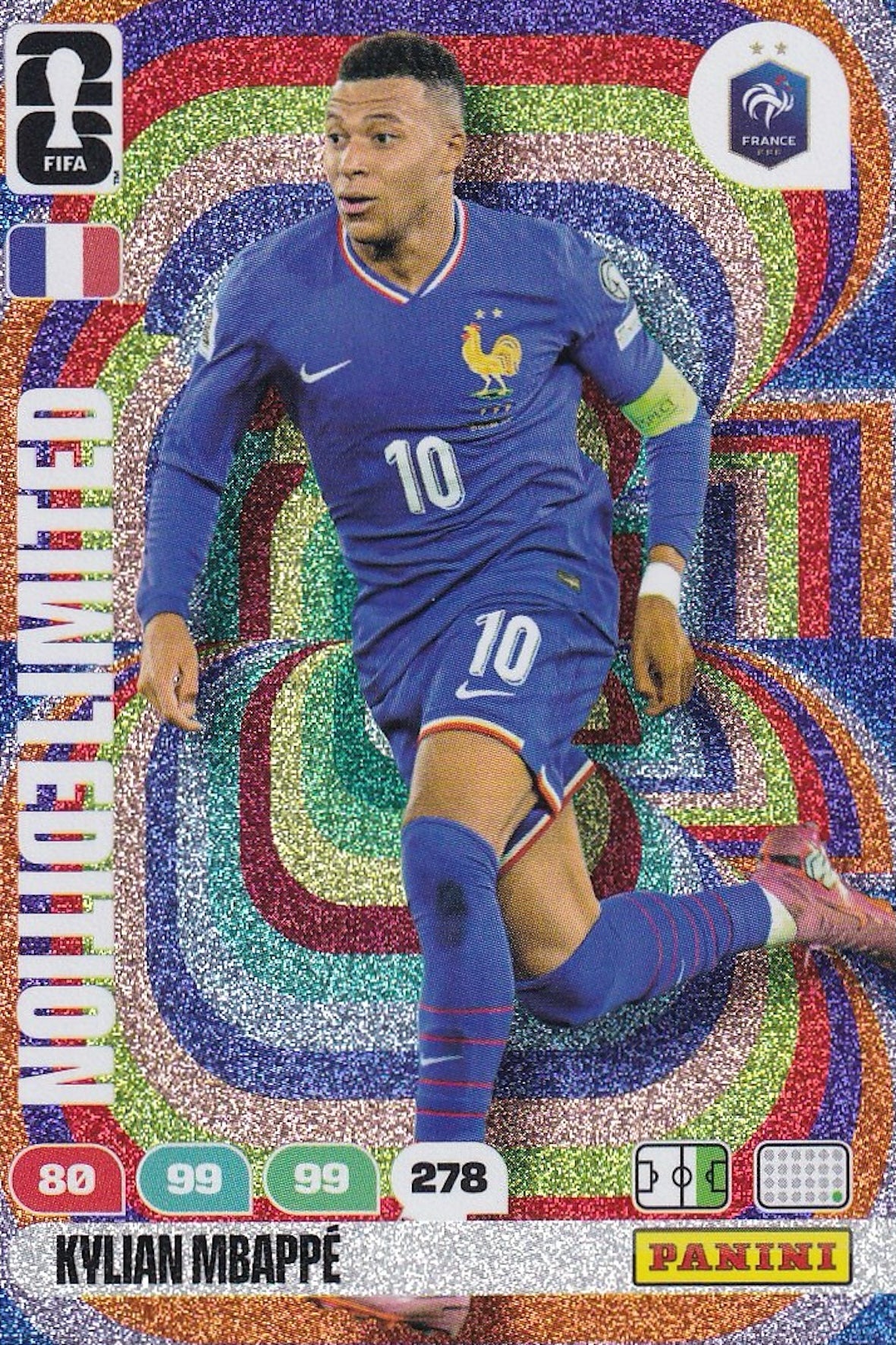 Kylian Mbappe Limited Edition Card - FIFA 2026 World Cup - Panini Adrenalyn XL - France