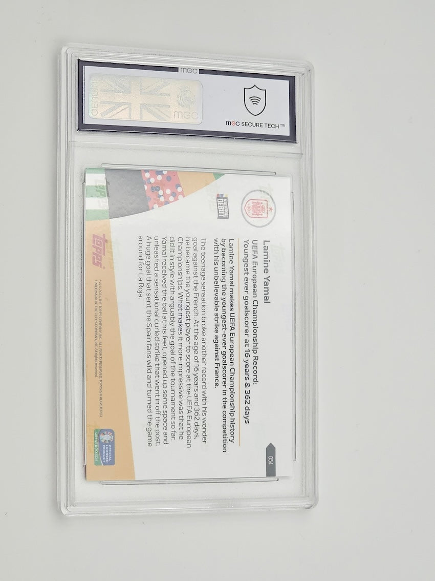 Lamine Yamal Rookie Card, 2024 Topps Now Euro 2024 Germany #54, MGC Graded 9, Mint Condition