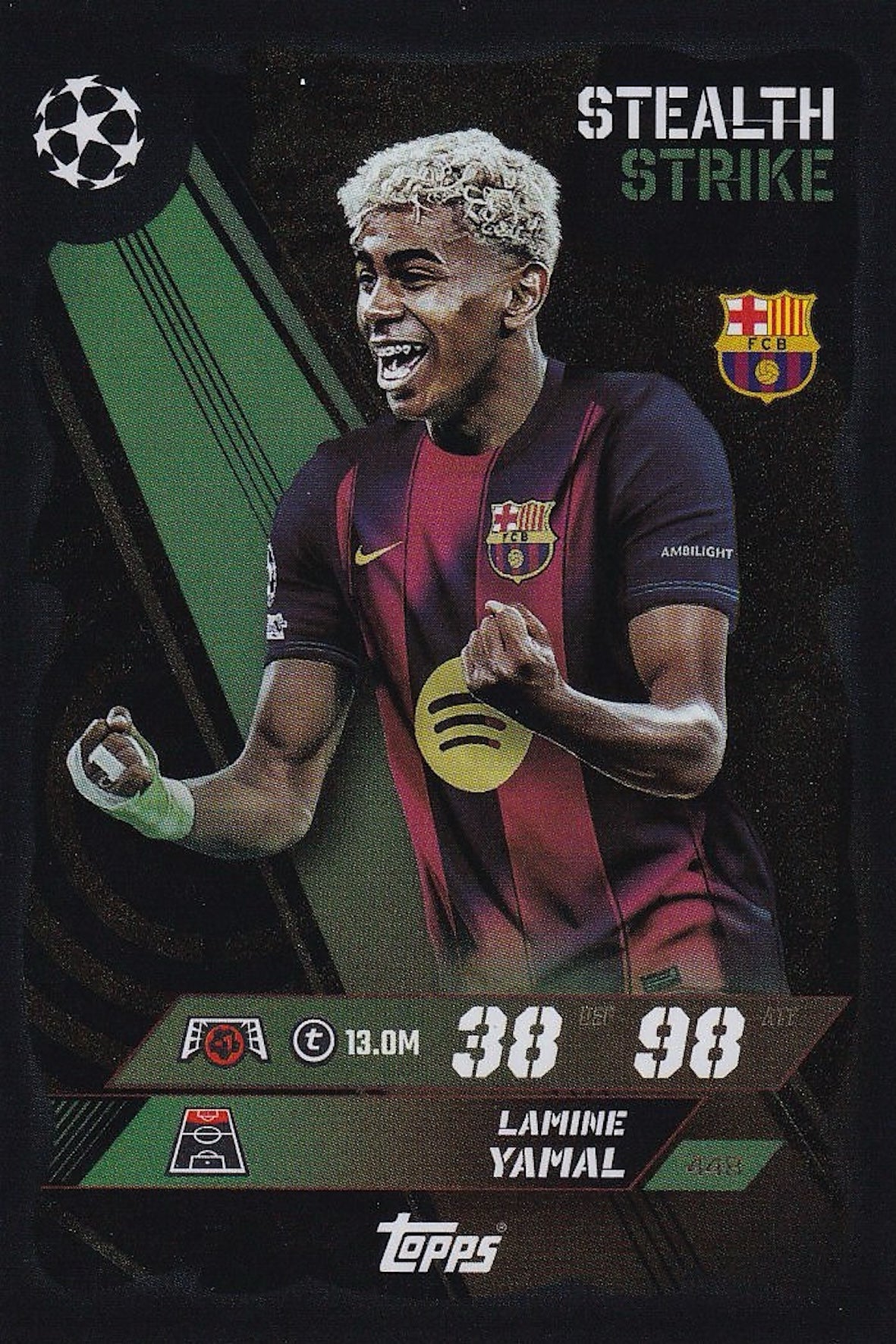 Lamine Yamal Stealth Strike Card #448, Topps Match Attax 25/26