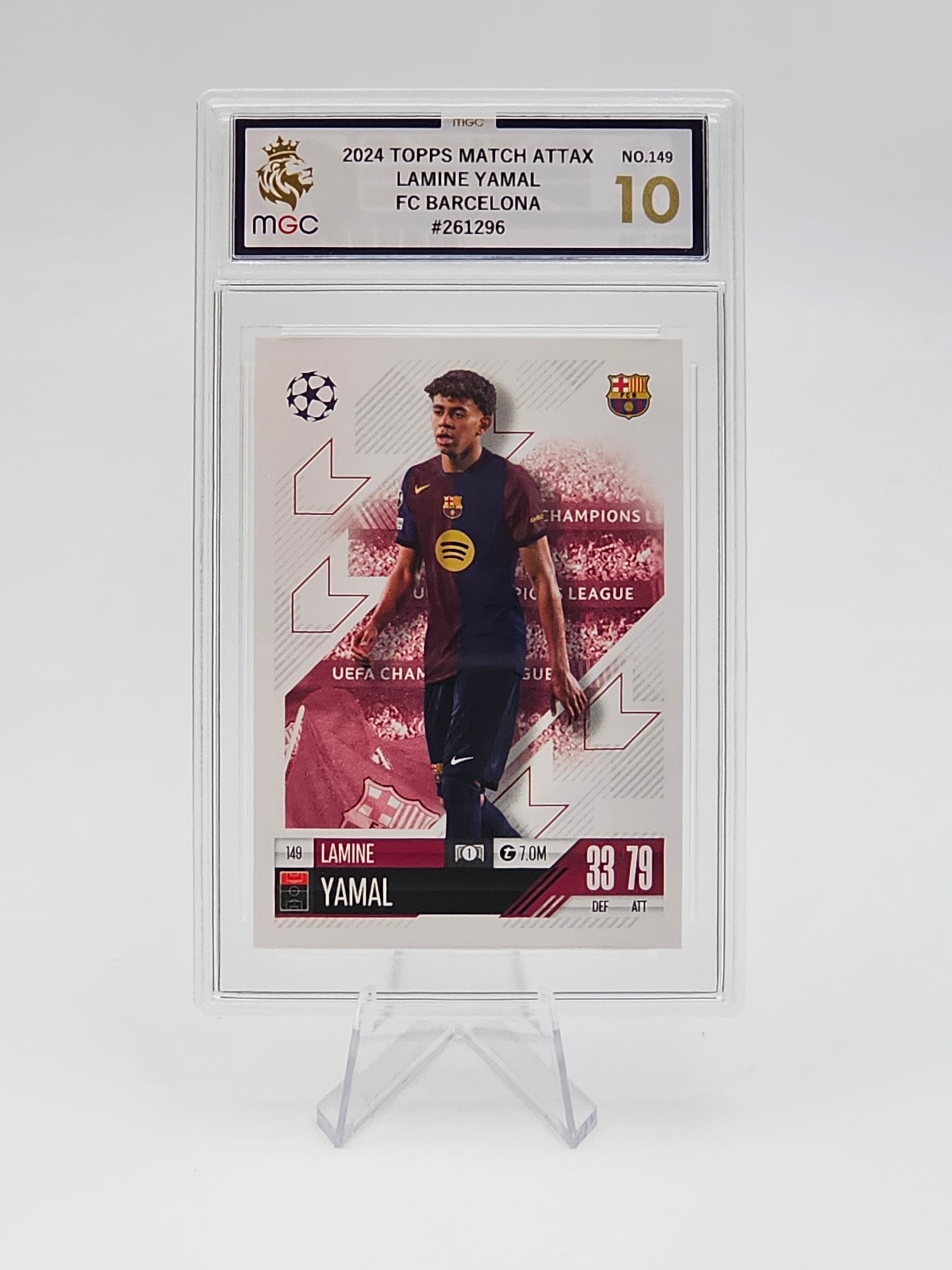 Lamine Yamal Base Card 149 - Topps MATCH ATTAX 2024 2025 - MGC Graded 10 (Majesty Grading Company) 261296