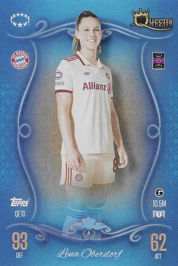 Lena Oberdorf Queens of Europe Card #QE13 - Topps Match Attax 24/25 (2024/2025) - FC Bayern Munich