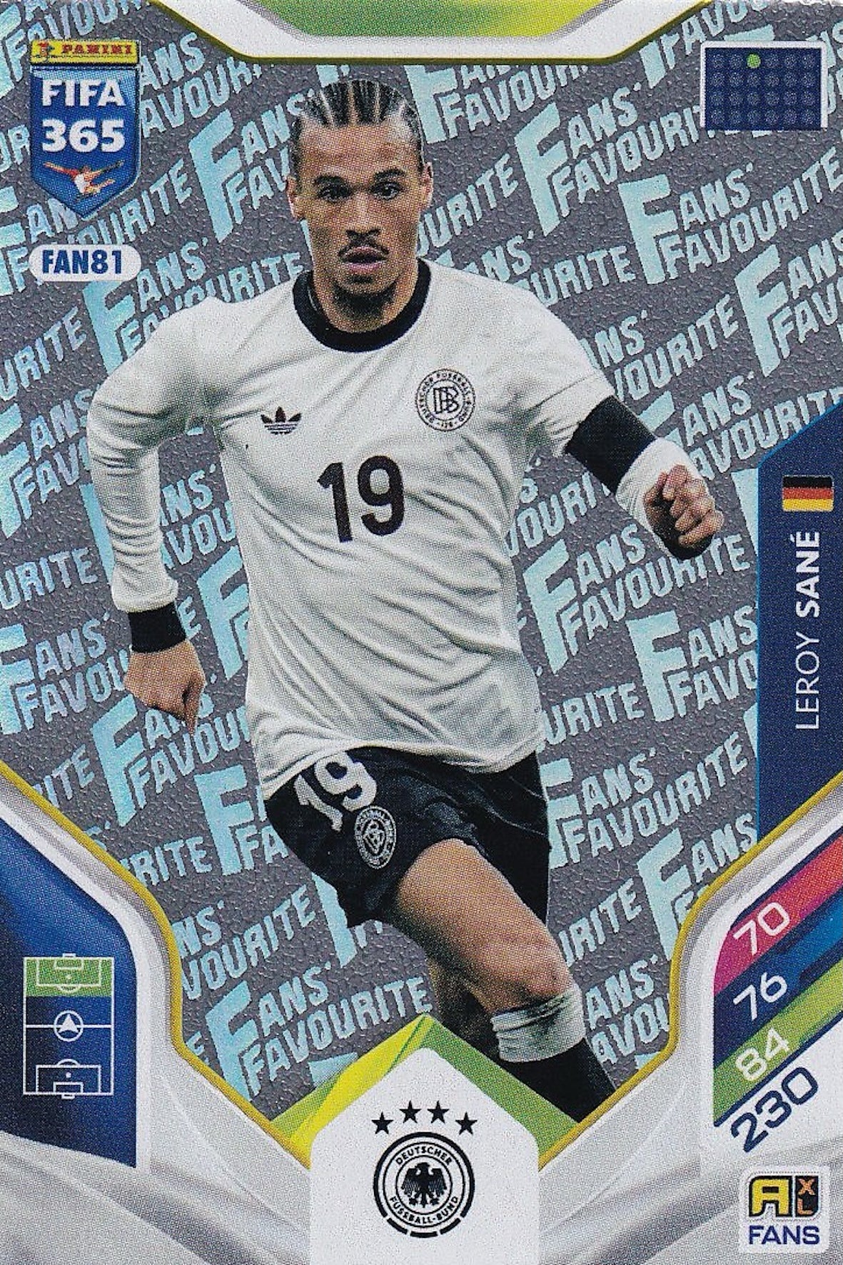 Leroy Sane Fans Favourite Card #FAN81 - PANINI ADRENALYN XL FIFA 365 2026