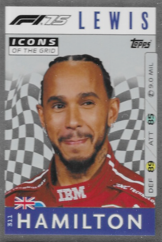 Lewis Hamilton Icons of the Grid Trading Card #311 - 2025 Topps Turbo Attax Formula One (MGC 8 Graded)